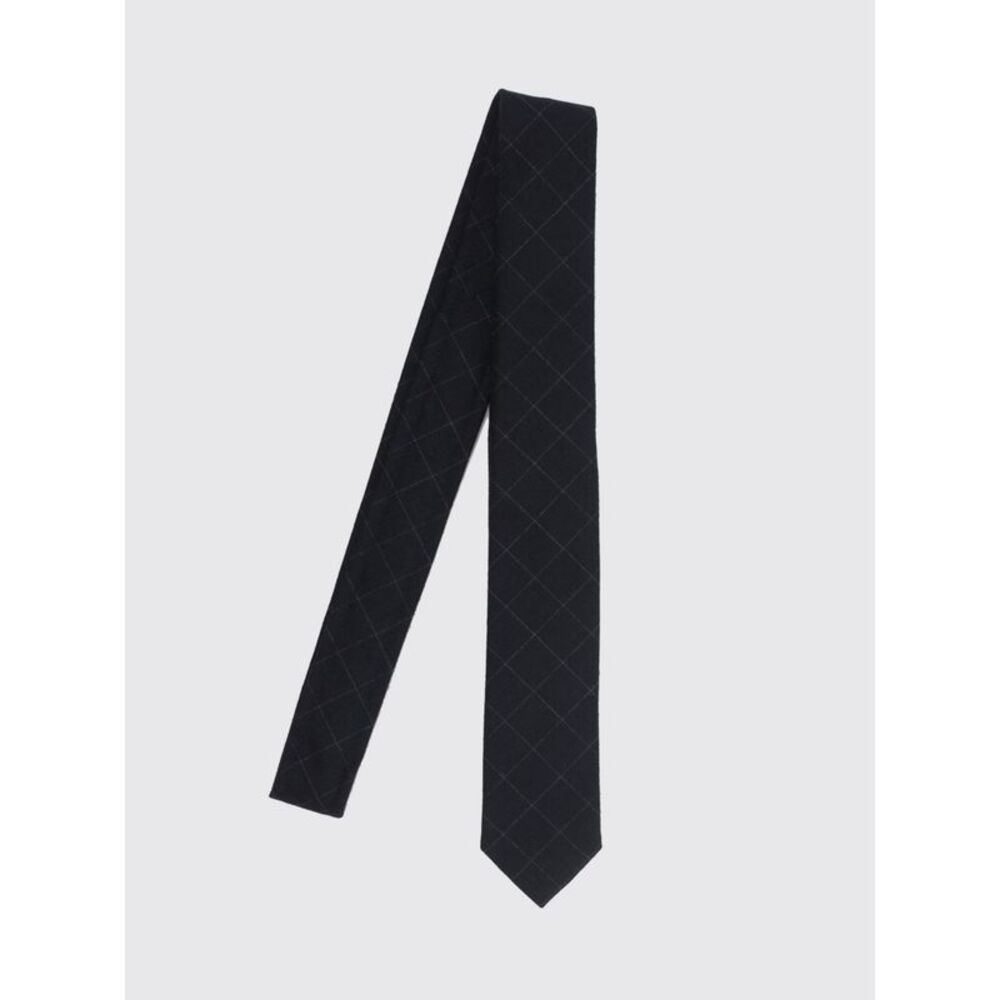Thom Browne Men Check Pattern Wool And Cotton Blend Tie Thom Browne